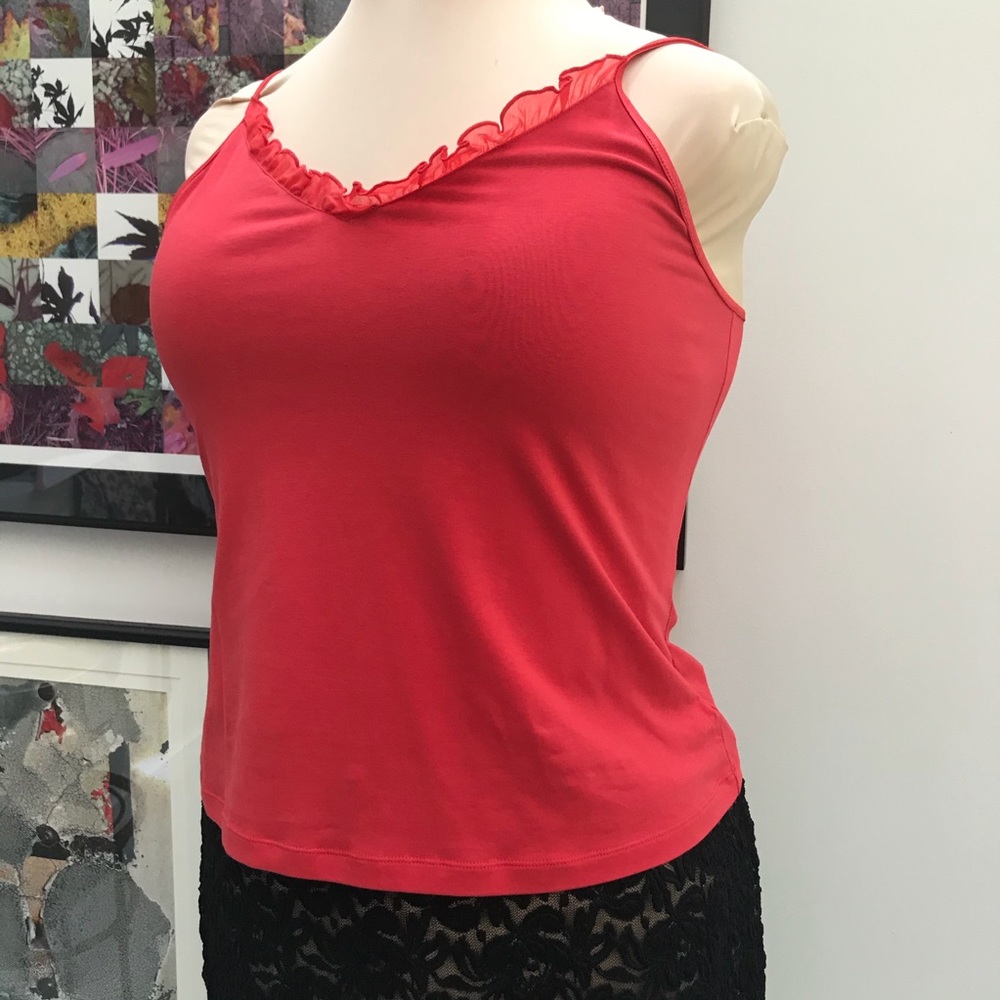 George red cami with ruffle edge